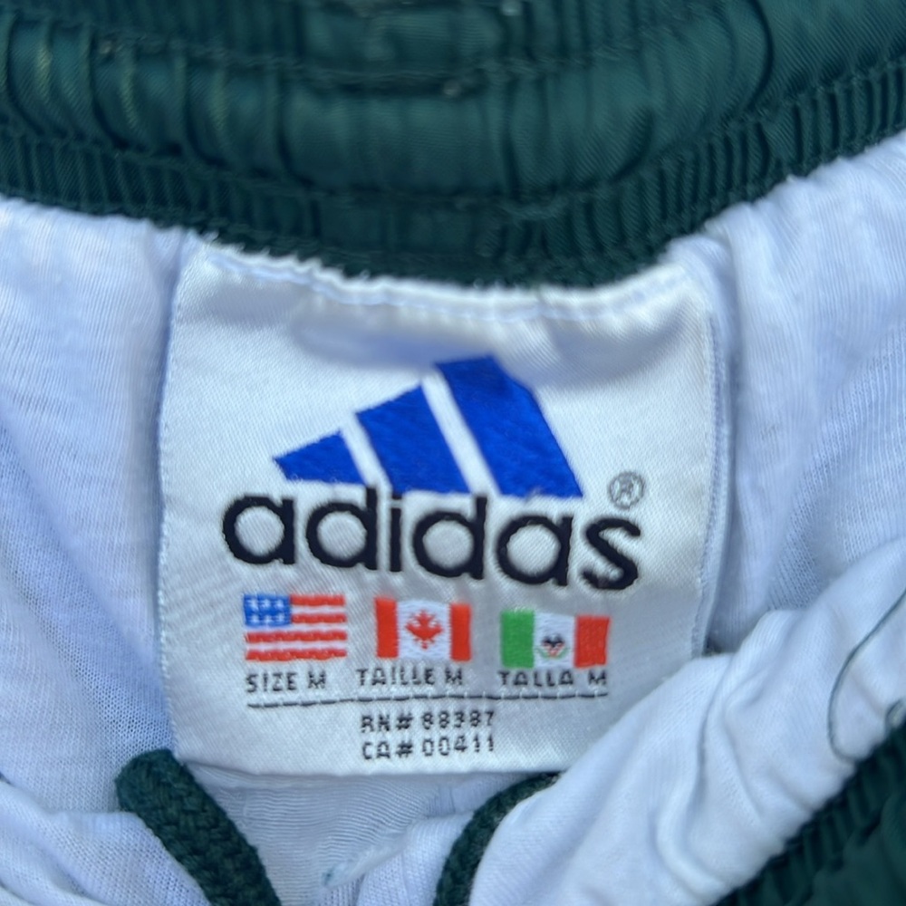 Vintage Adidas Dark Green Cotton Lined Joggers - Picture 2 of 6